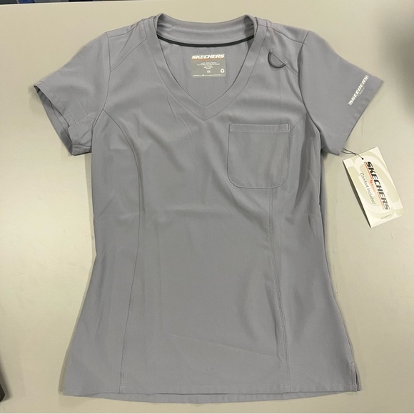Skechers Tops - NWT Skechers Women's Light Gray One Pocket V-Neck Scrub Top